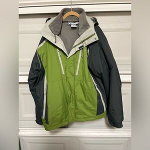 Columbia Green and Gray Performance Jacket